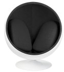 KOD -5% | Fotel BALL biało-czarny - włókno szklane