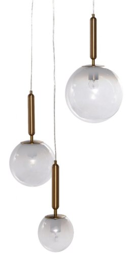 LAMPA WISZĄCA TRIPLE BALL METAL GLASS