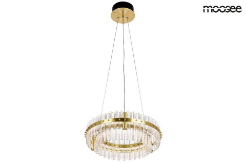 -15% MOOSEE lampa wisząca SATURNUS 47 DUO złota - LED, kryształ, stal szczotkowana