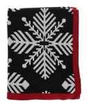 KOC SNOWFLAKE 125X150 100 COTTON BLACK amp;amp;WHITE / RED STRIPE