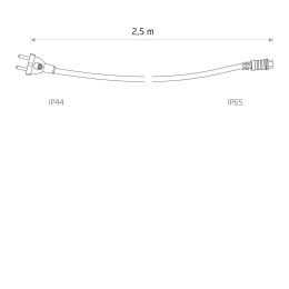 PRZEWÓD ZASILAJĄCY DO GIRLANDY POWER CORD FOR FESTOON LIGHTS 2,5 M IP44/IP65 7871 NOWODVORSKI LIGHTING