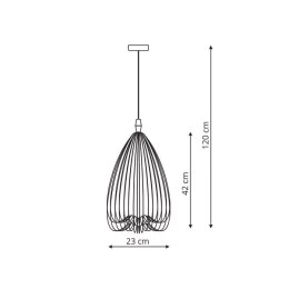 Frusta lampa długa czarna LP-127/1P L BK