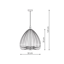 Frusta lampa duża czarna LP-127/1P B BK