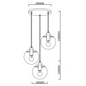 Puerto 3 lampa wisząca złota LP-004/3P GD