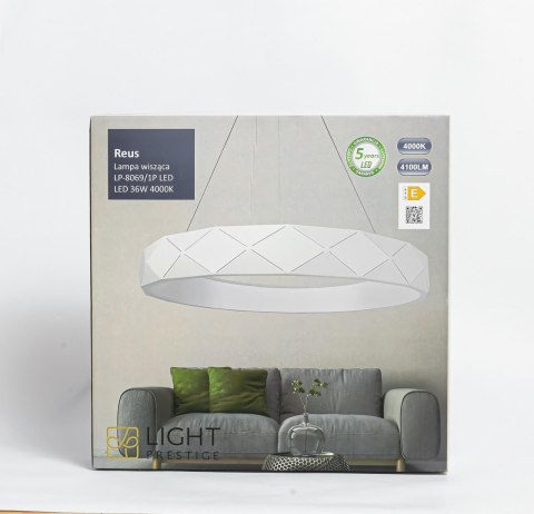 Reus LED lampa wisząca biała LP-8069/1P LED WH