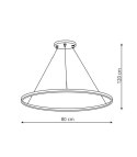 Ring lampa wisząca duża czarna 3000K LP-909/1P L BK