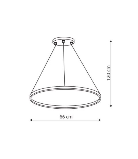 Ring lampa wisząca średnia czarna 4000K LP-909/1P 4M BK