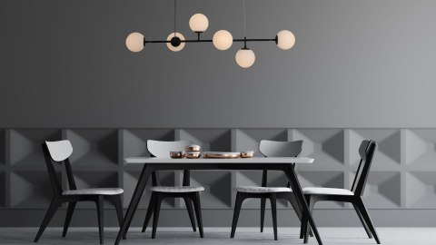 Alisa lampa wisząca czarna białe kulki LP-005/6P BK/WH