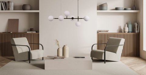 Alisa lampa wisząca czarna białe kulki LP-005/6P BK/WH