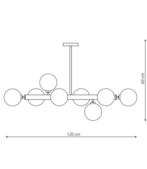 Dorado 8 lampa wisząca czarna LP-002/8P BK
