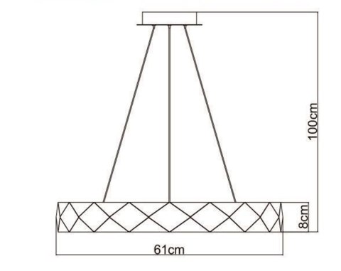 Lampa wisząca REUS led złota LP-8069/1P LED GD