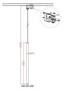 Lungo 1 czarna wisząca do szynoprzewodu 1F LP-894/1P BK 1F