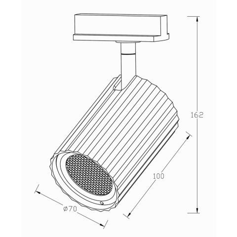 Tokio reflektor do szyn 1F Czarny