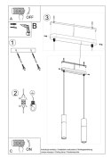 Lampa wisząca BORGIO 2 czarny