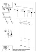 Lampa wisząca PABLO 3L czarna