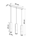 Lampa wisząca LOOPEZ 3L czarny/chrom