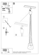 Lampa wisząca DIEGO 5 szara