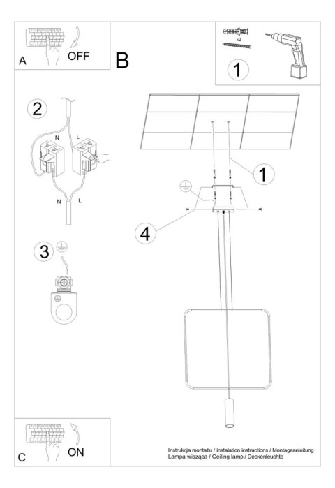 Lampa wisząca RANA 1 czarna Lampa wisząca RANA 1 czarna
