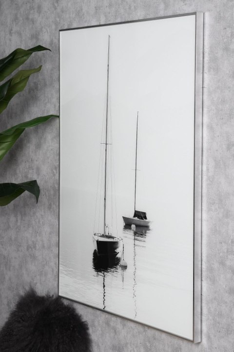 GRAFIKA NA SZKLE BOATS IN THE MIST 70X100X3CM GRAFIKA NA SZKLE BOATS IN THE MIST 70X100X3CM