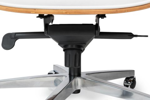 -15% Fotel biurowy LOUNGE GUBERNATOR biały - sklejka orzech, skóra naturalna, stal polerowana -15% Fotel biurowy LOUNGE GUBERNATOR biały - sklejka orzech, skóra naturalna, stal polerowana