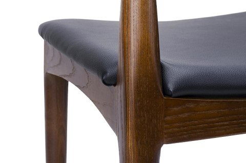 -15% Krzesło ELBOW ciemnobrązowe - drewno jesion, ekoskóra czarna -15% Krzesło ELBOW ciemnobrązowe - drewno jesion, ekoskóra czarna