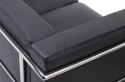 -15% Sofa dwuosobowa SOFT LC2 czarna - włoska skóra naturalna, metal
