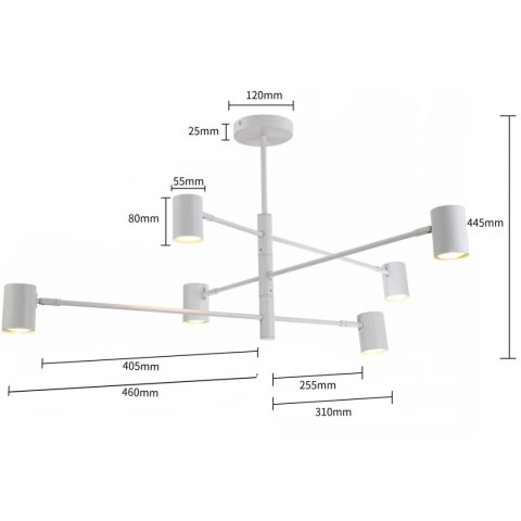 Lampa wisząca Snow 6 biały LP-731/6P WH