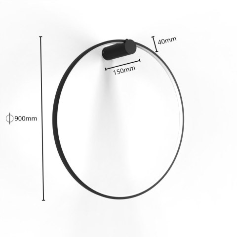 Mirror kinkiet duży czarny LP-999/1W L BK