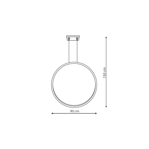 Mirror lampa wisząca duża czarna LP-999/1P L BK