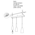 Solin 3 lampa wiszaca linia szara LP-181/3L GR