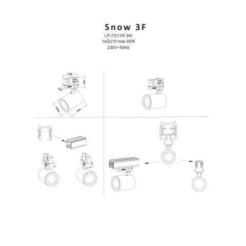 Szynoprzewód 3F 2m czarny LP-571/2M-3F BK