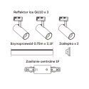 Ice SET 1F szynoprzewód biały LP-732 3W WH SET