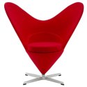 -15% KOD -5% | Fotel SERCE czerwony - włókno szklane, wełna, podstawa aluminiowa