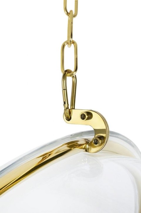 RABAT -10% | Fotel wiszący BUBBLE GOLD poduszka czarna - korpus akryl, welur RABAT -10% | Fotel wiszący BUBBLE GOLD poduszka czarna - korpus akryl, welur