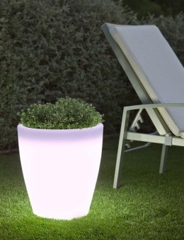 -15% RABAT -10% | NEW GARDEN donica VIOLETA 40 SOLAR biała - LED, sterowanie pilotem