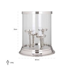 -15% RICHMOND świecznik HURRICANE EVI 4 srebrny