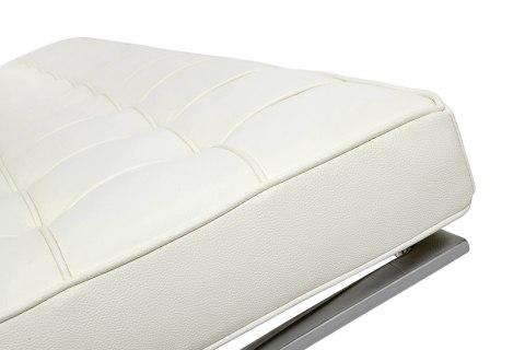 -15% Sofa dwuosobowa BARCELONA PRESTIGE PLUS biała - włoska skóra naturalna, stal -15% Sofa dwuosobowa BARCELONA PRESTIGE PLUS biała - włoska skóra naturalna, stal