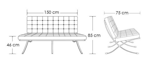 -15% Sofa dwuosobowa BARCELONA PRESTIGE PLUS biała - włoska skóra naturalna, stal -15% Sofa dwuosobowa BARCELONA PRESTIGE PLUS biała - włoska skóra naturalna, stal