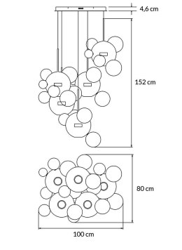 -15% Lampa wisząca CAPRI DISC 5 złota - 300 LED, aluminium, szkło