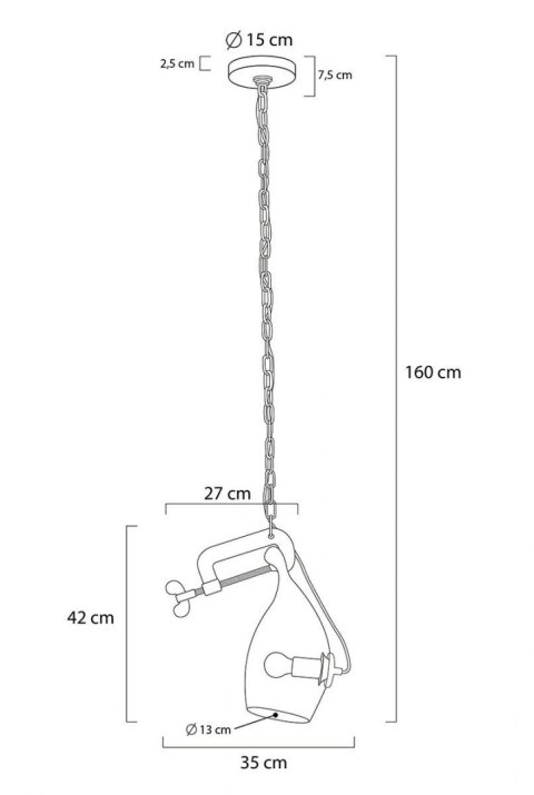 -15% Lampa wisząca VICE mosiądz - metal, szkło -15% Lampa wisząca VICE mosiądz - metal, szkło
