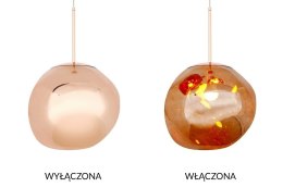 -15% Lampa wisząca FUSION 30 miedziana - akryl