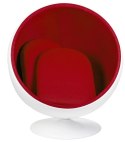 -15% KOD -5% | Fotel BALL biało-czerwony - włókno szklane