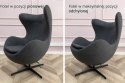 -15% Fotel EGG CLASSIC grafitowy szary.4 - wełna, podstawa aluminiowa