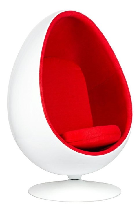 KOD -5% | Fotel OVALIA biało-czerwony - włókno szklane