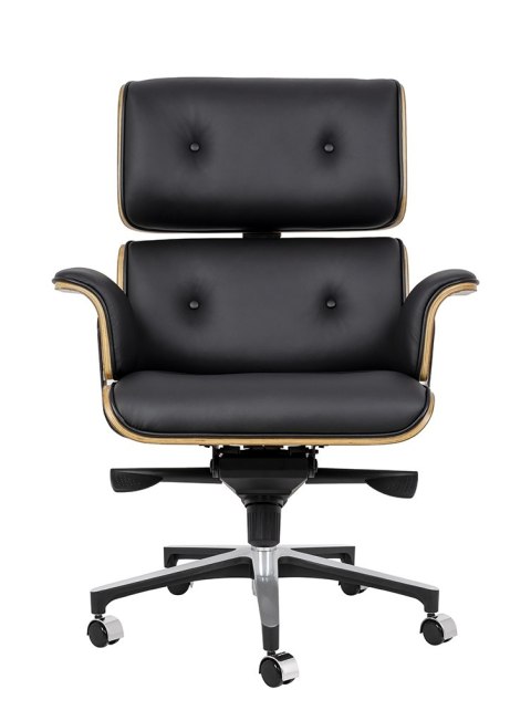 -15% Fotel biurowy LOUNGE BUSINESS czarny - sklejka orzech, skóra naturalna, stal polerowana -15% Fotel biurowy LOUNGE BUSINESS czarny - sklejka orzech, skóra naturalna, stal polerowana