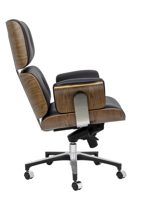 -15% Fotel biurowy LOUNGE BUSINESS czarny - sklejka orzech, skóra naturalna, stal polerowana -15% Fotel biurowy LOUNGE BUSINESS czarny - sklejka orzech, skóra naturalna, stal polerowana