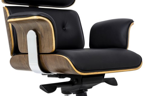 -15% Fotel biurowy LOUNGE BUSINESS czarny - sklejka orzech, skóra naturalna, stal polerowana -15% Fotel biurowy LOUNGE BUSINESS czarny - sklejka orzech, skóra naturalna, stal polerowana