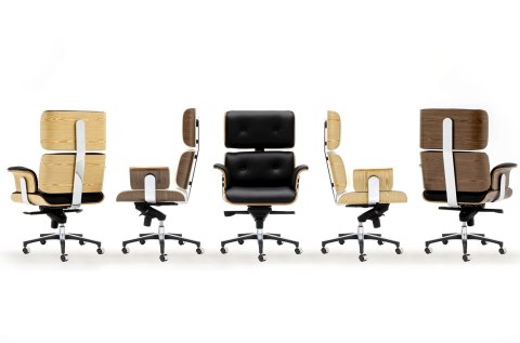 -15% Fotel biurowy LOUNGE BUSINESS czarny - sklejka orzech, skóra naturalna, stal polerowana -15% Fotel biurowy LOUNGE BUSINESS czarny - sklejka orzech, skóra naturalna, stal polerowana