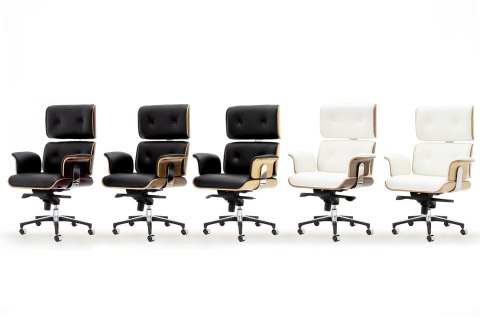 -15% Fotel biurowy LOUNGE BUSINESS czarny - sklejka orzech, skóra naturalna, stal polerowana -15% Fotel biurowy LOUNGE BUSINESS czarny - sklejka orzech, skóra naturalna, stal polerowana